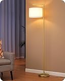 EDISHINE Stehlampe Wohnzimmer Gold, Bogenlampe mit Verstellem Leinen...