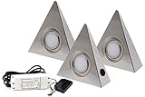 vislux 3er Set LED Dreieckleuchte Unterbauleuchte Küchenleuchte...