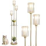 Rayofly Gold Stehlampe Wohnzimmer, Modern Stehlampe mit Regal,...