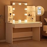 Casaria® Schminktisch mit Spiegel LED Beleuchtung Fernbedienung...