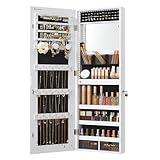 SONGMICS Schmuckschrank, Wandmontage, Organizer mit LED-Lichtern,...
