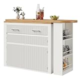 Ausziehbarer Bartisch mit Stauraum(137-215×39×102.3cm) , Moderner...