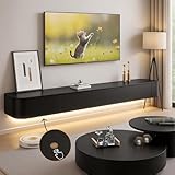 Ribanedy Modernes Schwebendes TV-Regal mit LED-Beleuchtung |...
