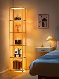 IUXPAM Ausstellungsregal mit dimmbarer LED-Stehlampe, Vitrine mit...