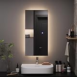 Vicco Badezimmerspiegel Miral, Glas, 40 x 80 cm mit Backlight...