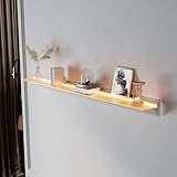 SONNI Wandregal mit Led Beleuchtung 100 cm, 8mm Gehärtetes Glas...