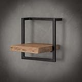 RINGO-Living Massivholz Regal Alani in Natur-hell und Schwarz-matt...