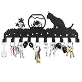 Schlüsselbrett Schwarz, Schlüsselhalter mit 10 Schlüsselhaken für...