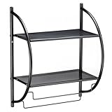 Badregal Janine, 2 Ablagen & 2 Handtuchhalter, schwarz. Perfekt für...
