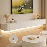 Ribanedy Modernes Schwebendes TV-Regal mit LED-Beleuchtung |...