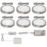 B.K.Licht - 6er Set Unterbauleuchte mit Kabelschalter, warmweiße...