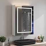 BRILVERDE Spiegelschrank Bad mit LED Beleuchtung 50x70x15 cm,3...