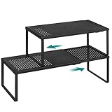 SONGMICS Gewürzregal 2er Set, ausziehbar, Küchen-Organizer,...