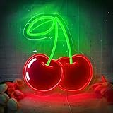 Kirsch Neon Schild für Wanddekoration, Dimmbarer Obst Neonlichter,...