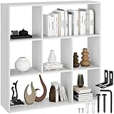 tectake® Bücherregal, Raumteiler, Schrank Regal als Raumteiler im...