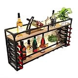 GLJTUO Weinregal, Wandmontierter Spirituosenschrank Mit Beleuchtung...
