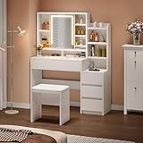 YITAHOME Schminktisch mit Spiegel und LED-Beleuchtung, Schminktische...