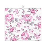 Zouey Shabby Chic Geschirrtrockenmatte mit rosa Blumenmuster und...