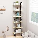 HETFTJN Holz Regal 60x30x210 cm Massiv Kiefer Metall Konstruktion...