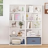 Nordivale Regal Weiß 20 cm Tief, 5-Ebenen Bücherregal, Standregal,...