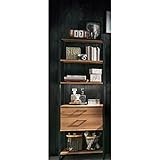 Lomadox Regal Eiche massiv geölt, inkl. Beleuchtung, B/H/T: ca....