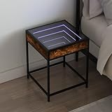 ULUYYUC Nachttisch Modern mit Infinity LED Beleuchtung 40x40x51 cm...