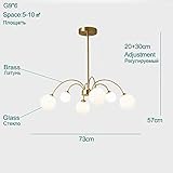 Moderne Weiß Glas s Wohnzimmer Messing Beleuchtung Esszimmer...