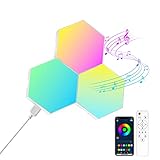 Hexagon LED Panel - RGB Smart LED Hexagon Wall Lights Gaming Wall...