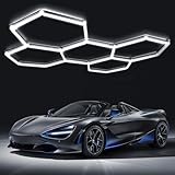 Hexagon LED Garage Light, 6500K Sechseck LED Autogaragenlicht, 5 Holes...
