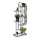 Relaxdays Blumenregal, 6 Ablagen für bis zu 7 Blumen- &...