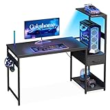 Coleshome Gaming Tisch mit LED-Beleuchtung,120×48cm Gaming...
