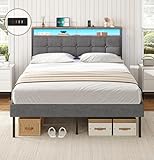 AOGLLATI Polsterbett 140x200 mit Lattenrost aus Metall Bettgestell mit...