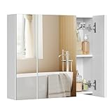 VASAGLE Spiegelschrank, Badezimmerschrank, Aufbewahrungsschrank mit 3...