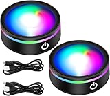 EEEKit 2 Stück Led Lichtsockel, Runder Leuchtsockel Kristallglas...