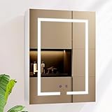 AxisFurn Badezimmer-Spiegelschrank mit LED-Beleuchtung, Spiegelschrank...
