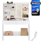 VASAGLE Kailyn Kollektion - Schminktisch mit LED-Beleuchtung, 3 Farben...