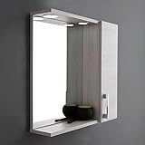 KIAMAMI VALENTINA Spiegel in Holzoptik Grauer Eiche mit LED...