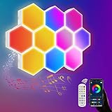 NIKYJM 10 Stück LED-Wandpaneel Sechseckig Gaming Wandleuchte...