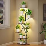 Quikraen Pflanzenregal mit Wachstumslicht, 8-Etagen Blumenständer...
