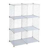 ESTEXO Stufenregal Regalsystem Steckregal 6 Fächer Gitter DIY Regal...