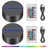 Apritsce LED Sockel, 2 Stück 3D Leuchtsockel mit Fernbedienung,...