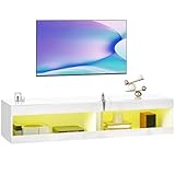 HOMCOM TV Schrank, Hängendes TV Lowboard mit RGB LED-Beleuchtung in...