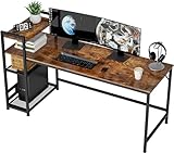 HOMIDEC Schreibtisch, Computertisch mit Bücherregal,...