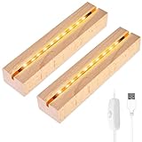 mizikuu Led Lichtsockel, 2 Stück Leuchten Display Base USB...