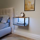 Schwebender Nachttisch mit LED-Beleuchtung – Metallrahmen und...