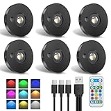 Schrankbeleuchtung USB Aufladbare RGB Katzenaugen LED Spot Akku mit...