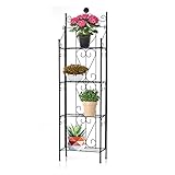 DEFACTO Blumenregal Aus Metall, 4 Ablagen, Wetterfestes Pflanzenregal,...