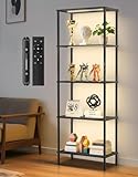 OUTONLIFE LED Bücherregal mit 5 Ebenen und großer, 60 cm breiter...