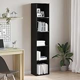 WRJENFSC Bücherregal Holzwerkstoff Schmal Hoch 40x30x189 cm Schwarz...