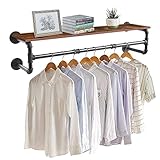 unho Wandgarderobe mit Ablage, Kleiderstange zur Wandmontage im...